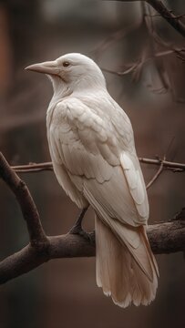 corbeau blanc, corbeau albinos, oiseau rare, oiseau blanc, faune, animal sauvage, oiseau noir, plumage blanc, nature, oiseau, branche, animal, vie sauvage, illustration IA, photographie animali&egrave;re, ra
