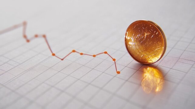 Falling graph coin decline