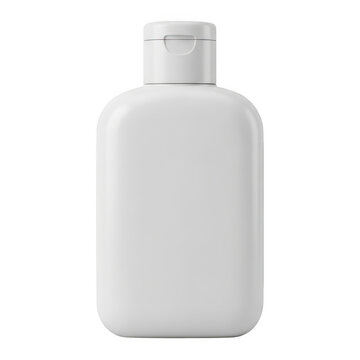 Minimalist white rectangular bottle with pump dispenser
