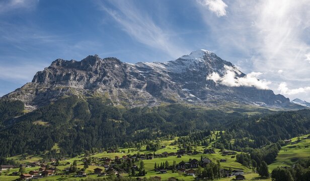 Massif of the Eiger with Eiger north face, Grindelwald, Bern, Switzerland