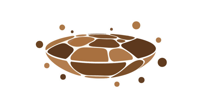 Brown Mosaic Sphere with Floating Orbs