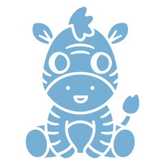 Fototapeta premium Cute blue zebra sitting