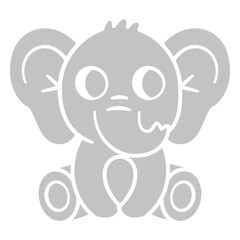 Fototapeta premium Gray elephant is sitting