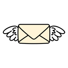 Obraz premium Whimsical angel envelope illustration