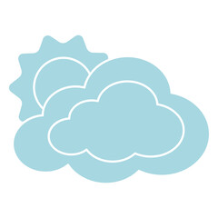 Fototapeta premium Playful sun and cloud illustration