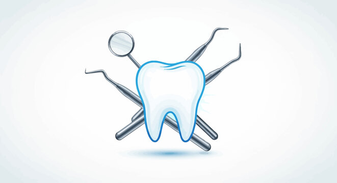 Dental care and hygiene concept with tooth.