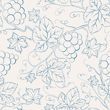 Vine seamless pattern background. Vector illustration