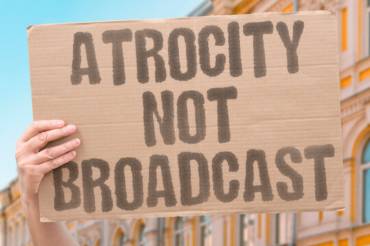 "Atrocity Not Broadcast" Remote war atrocities never reach broadcast channels due to signal denial. REMOTE. WAR. BROADCAST. SIGNAL. DENIAL.
