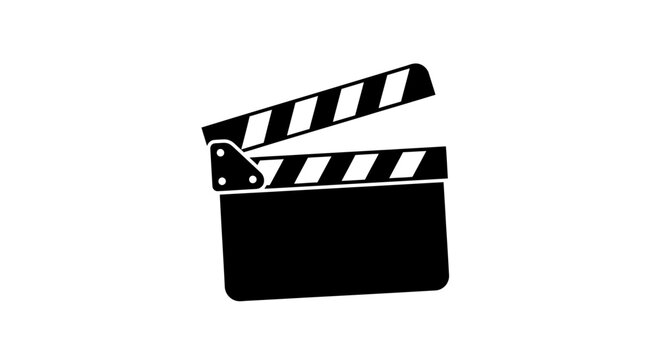 Black film clapper board icon.