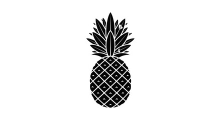 Obraz premium Black Silhouette of a Pineapple Fruit.
