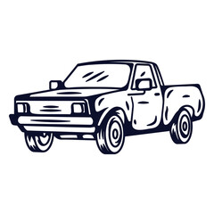 Classic pickup truck illustration © Vexels