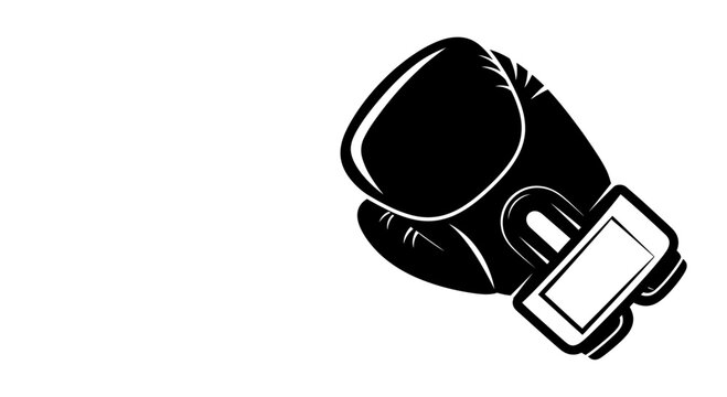 Black boxing glove holding smartphone device