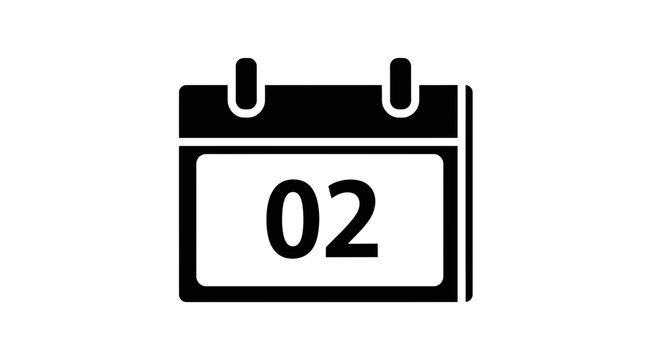 Calendar Page with Number Two.