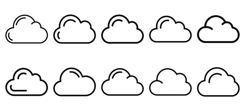 Black line art cloud kitchen delivery vector illustration icons. Collection of Delivery web outline  icon set.
