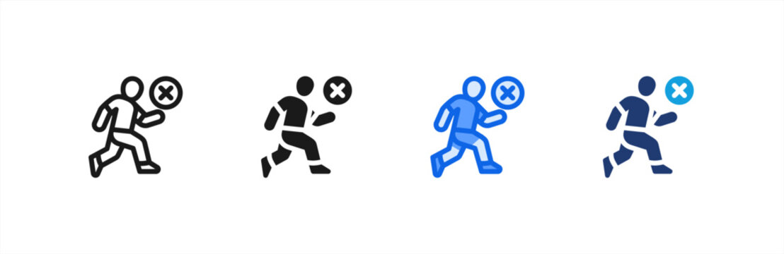 Lack of Exercise Fitness icon multiple style collection. Vector illustration.