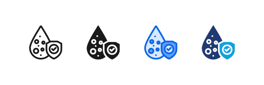 Cholesterol Management Shield icon multiple style collection. Vector illustration.