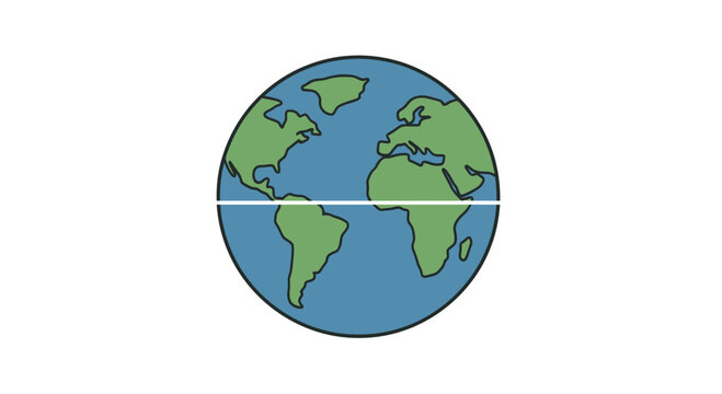 Simple illustration of Earth with a prominent equator line.