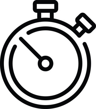 Stopwatch with button on top showing running time Vector