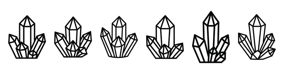 Fototapeta premium holiday ice crystal line web icon set. Christmas outline icons on white background.