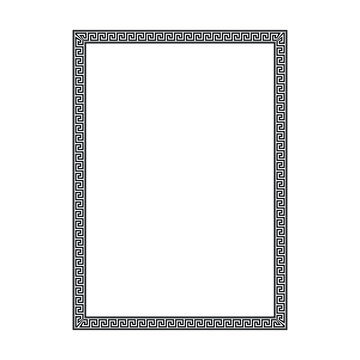 Greek Key Rectangle Frame Classic Meander Decorative Border