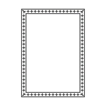 Double line Greek key rectangle frame with classic meander ornament design for elegant branding and invitation projects.