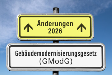 Obraz na płótnie Canvas Gebäudemodernisierungsgesetz (GModG) und Änderungen 2026,(Symbolbild)