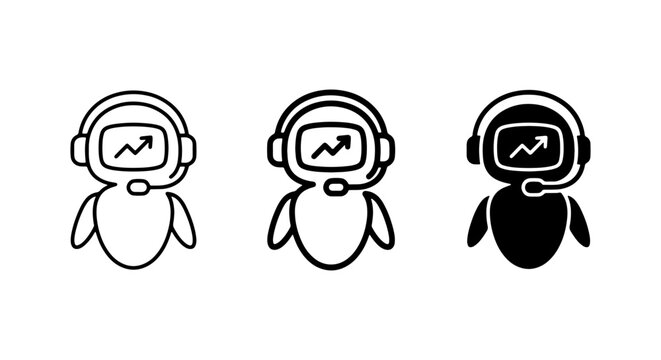AI Chatbot Icons, Digital Assistant Vector Art, Customer Support Bot Graphics, Technology Concepts
