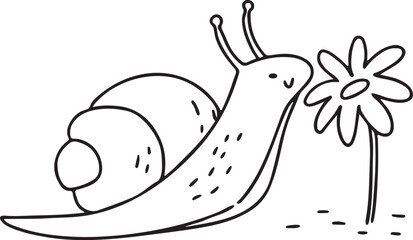 snail on a white background © Rabina Ranu