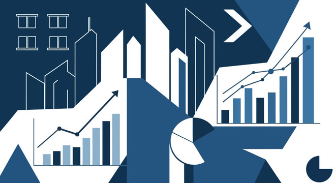 Business Graphs and Charts Illustration.
