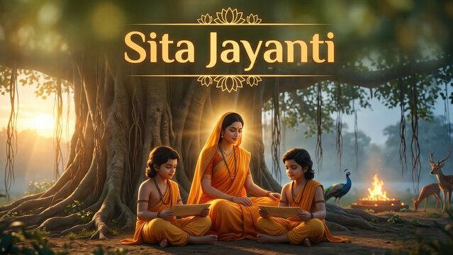 Sita Jayanti Motherhood Scene &ndash; Sita With Lava Kusha