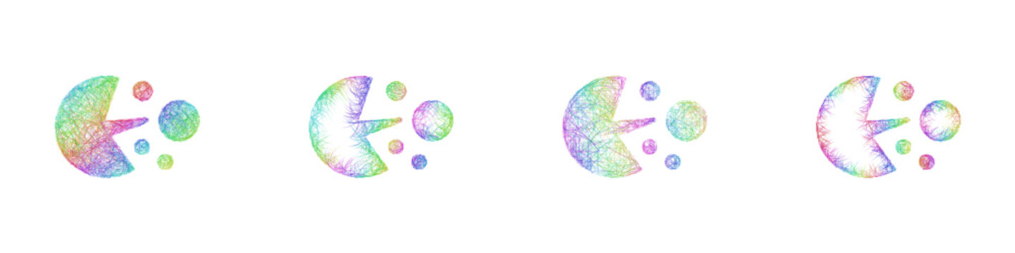 Colorful sketch enzyme icon design set