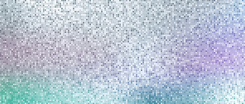 Blue silver sequin disco ball backdrop with shiny tiles, glitter reflections and cool retro dance club feel.
