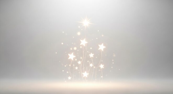 &Eacute;toiles lumineuses s'&eacute;levant vers le ciel, symbole d'hommage et de m&eacute;moire pour la Journ&eacute;e du Souvenir, fond &eacute;th&eacute;r&eacute; scintillant, comm&eacute;moration solennelle, paix et espoir.