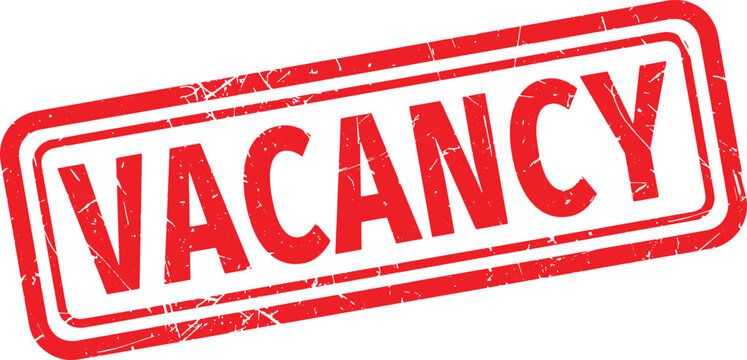 VACANCY red rubber stamp text