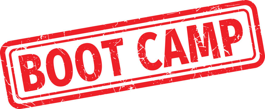 BOOT CAMP red rubber stamp text