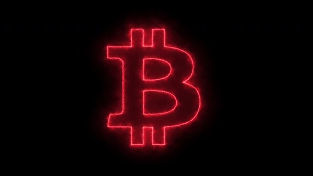 Bitcoin Symbol on Black Background
