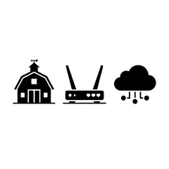 Naklejka premium Cloud Internet Router Barn Farm.
