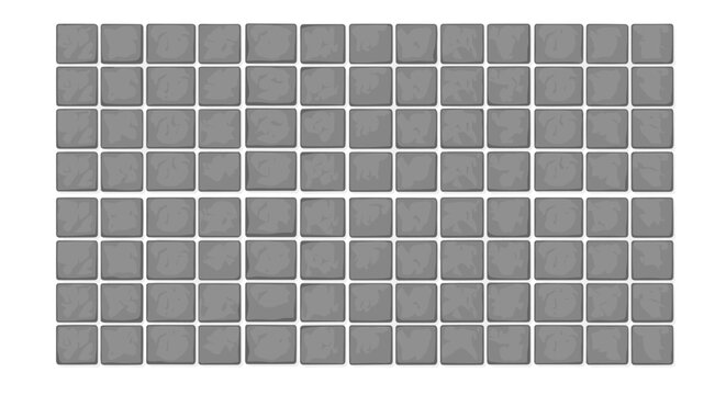 Textured cobblestone pavement grid with natural stone surfaces for garden pathways and street design.