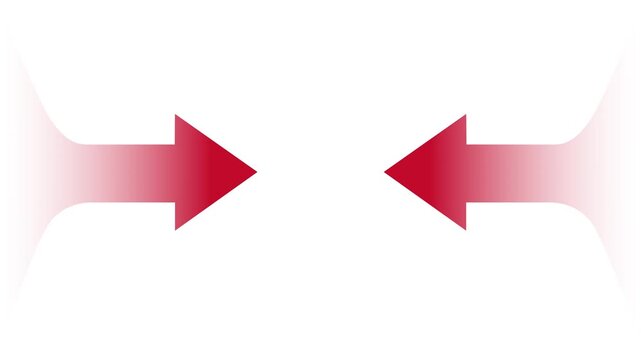 Two red gradient arrows pointing inward towards center