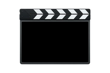Fototapeta premium Classic Film Clapperboard Ready for Movie Production Isolated on Bright White Background