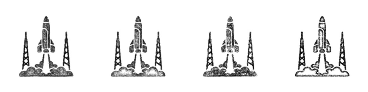 Sketch launch icon design set