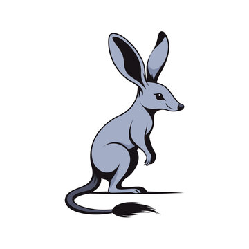 Vibrant Graphic Illustration of an Australian Bilby Standing Side View Isolated on White