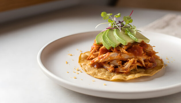 Elevated Tinga Tostada with Precision Plating