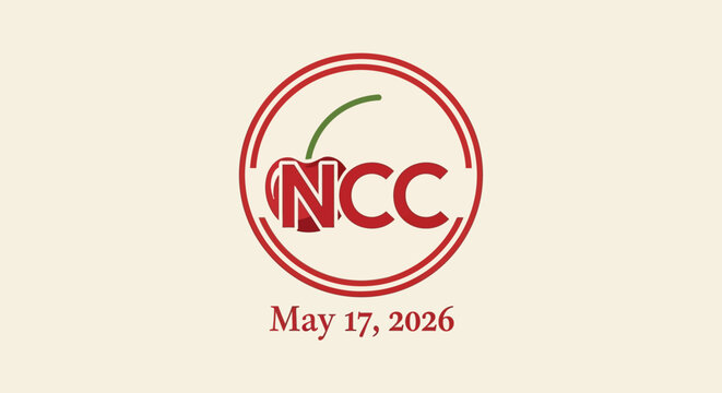 ncc logo badge with date may 17 2026 vector illustration flat design