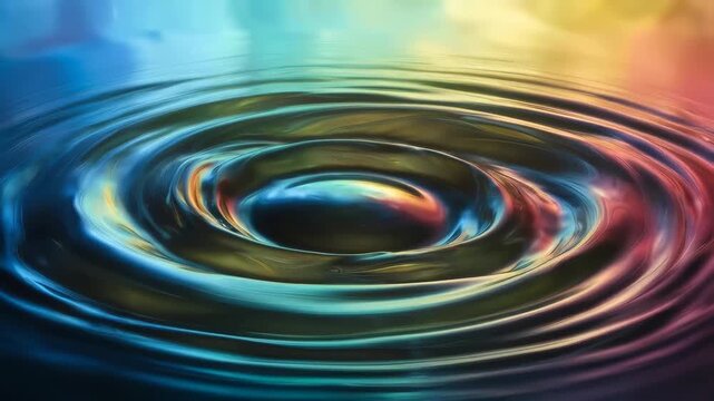 Abstract liquid ripple swirl in colorful smooth style on gradient background, concept of fluidity and motion