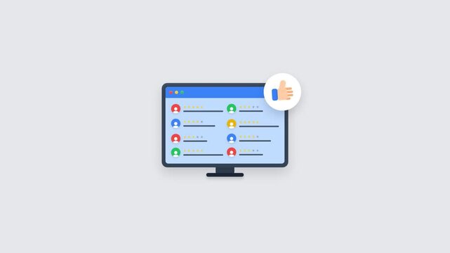 Flat lay of a computer monitor displaying a browser with bookmarks on a light grey background.