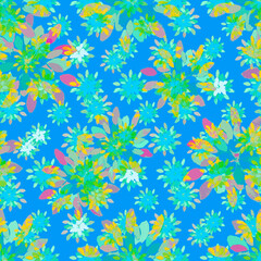 Obraz premium Summer Sunny Painted Flowers Background