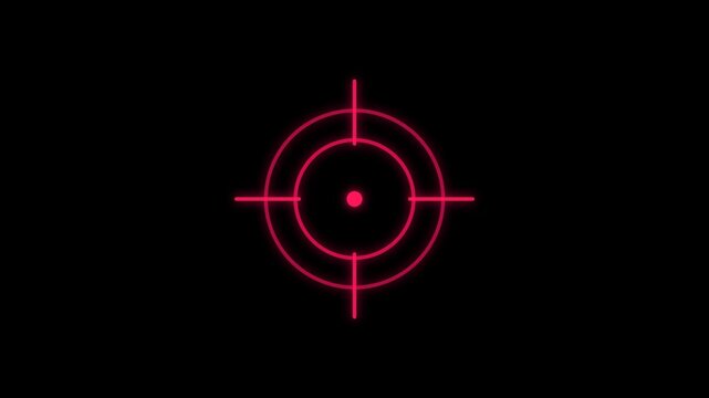 Glowing red target crosshair on a dark background
