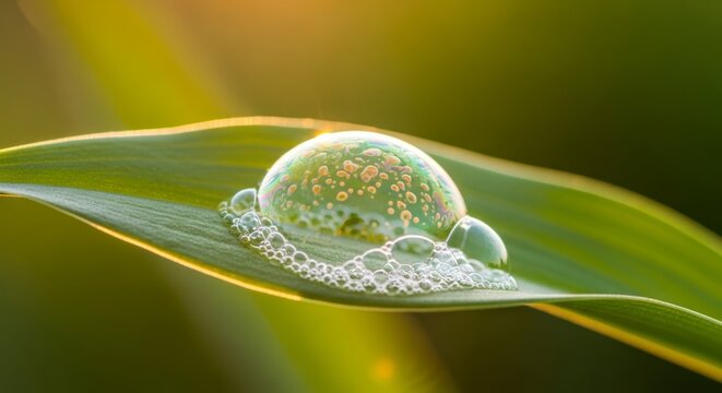 Crystalline Spittlebug Foam Glistening Like a Jewel on a Sunlit Leaf.