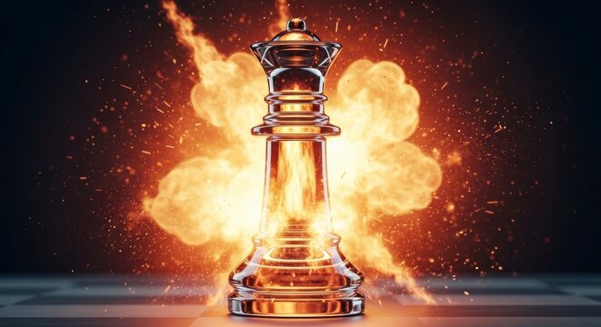 Crowning Moment of Fire - A Glass Queen Explodes in a Symmetrical Fiery Blast.